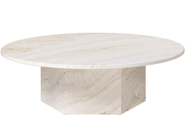 Epic coffee table, round, 110 cm, white travertine